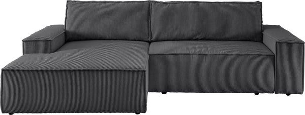 Home affaire Ecksofa SHERWOOD L-Form, 267 cm - OTTO. Verlässliche Qualität, Schlaffunktion mit Bettkasten (210x136 cm), Cord, Vintage, Samtvelours