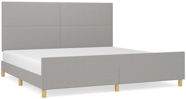 Doppelbett, Bettgestell Modernen ohne Matratze Hellgrau 200x200 cm Stoff d2590e