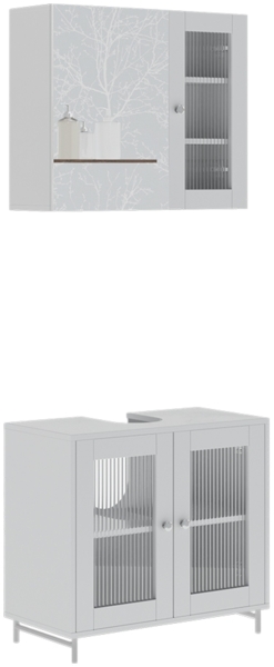 Badmöbel-Set Malte Weiß 2 Teile Vicco