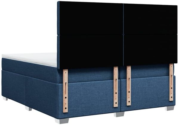 vidaXL Boxspringbett mit Matratze Blau 200x200 cm Stoff 3292915 Bild 12