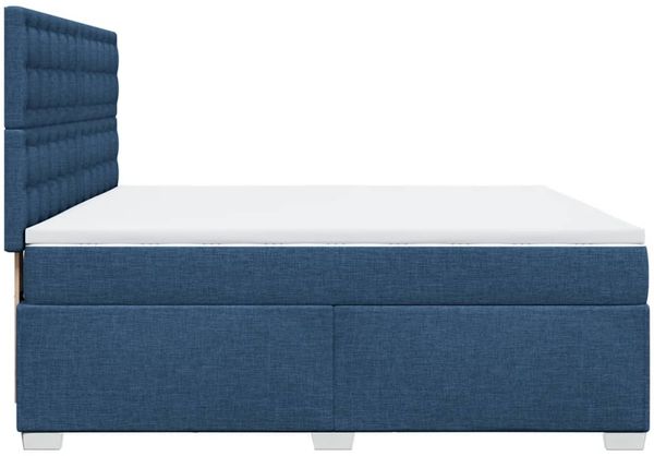 vidaXL Boxspringbett mit Matratze Blau 200x200 cm Stoff 3292915 Bild 11