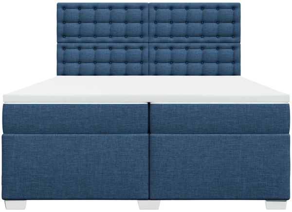 vidaXL Boxspringbett mit Matratze Blau 200x200 cm Stoff 3292915 Bild 6