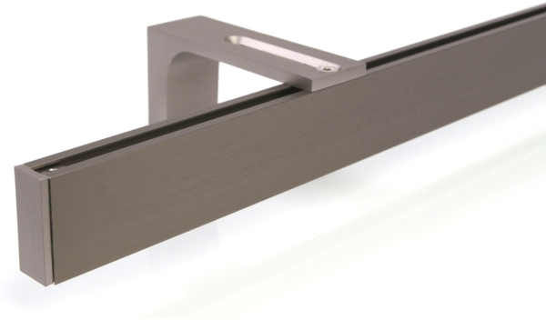 Deco-Raum® Gardinenschiene Innenlauf Loft | Länge: 410cm | Befestigung: Wandträger | Material: Aluminium | Farbe: Edelstahl optik