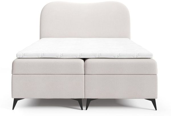 Boxspringbett Schlafzimmerbett BLAIR 140x200cm Stoff Now or Never Altrosa Bild 3