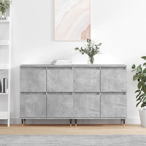 vidaXL Sideboards 2 Stk. Betongrau Holzwerkstoff 3190169