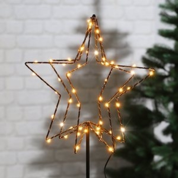 Mojawo Lichtervorhang LED 3D Weihnachtsstern Weihnachtsbeleuchtung Außen 52 LEDs Batterie Bild 6
