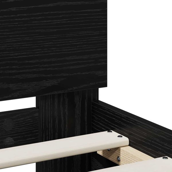 vidaXL Bettrahmen Schwarze Eiche 135 x 190 cm Holzwerkstoff 3446596 Bild 6