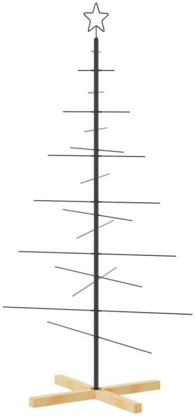 vidaXL Weihnachtsbaum Metall mit Holzständer Schwarz 150 cm 359604