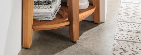 Destiny Ablageelement »SPA & LIVING«, Eckregal halbrund 40x40x44,5 cm, Teak Bild 2