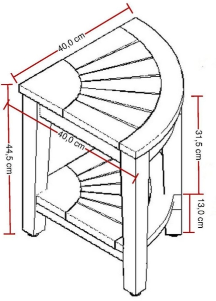 Destiny Ablageelement »SPA & LIVING«, Eckregal halbrund 40x40x44,5 cm, Teak Bild 3