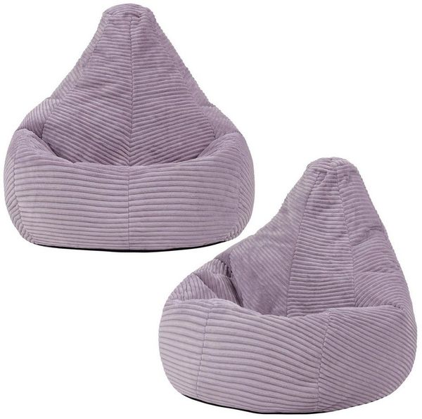 icon Sitzsack 2er Set Kinder Sessel aus Cord Flauschig „Dalton", 69x59x65cm, Made in Germany, für Kinderzimmer, mit Füllung