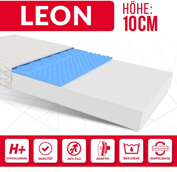 Matratze Kaltschaum LEON 70x140 cm HR Schaum Polyurethanschaum H3 10 cm Bild 3