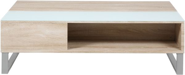 Couchtisch >Azalea< in weiss, Sonoma Eiche, MDF - 110x35x60cm (BxHxT)