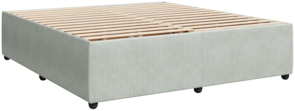 vidaXL Boxspringbett mit Matratze Hellgrau 180x200 cm Samt 3287800 Bild 5