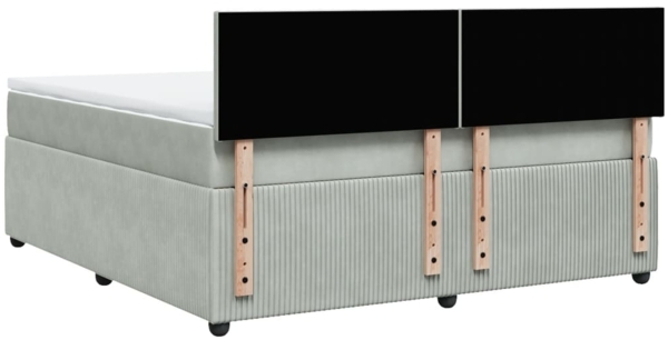 vidaXL Boxspringbett mit Matratze Hellgrau 180x200 cm Samt 3287800 Bild 9