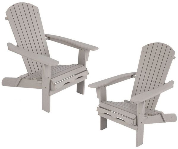COSTWAY Gartenstuhl (2 St), Adirondack Stuhl klappbar, aus Holz