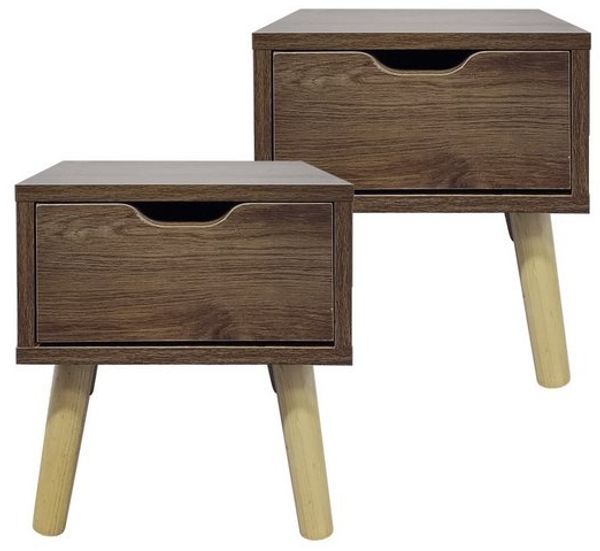 HTI-Living Nachttisch Nachttisch 1 Schublade 2er-Set Thekla Eiche (Set, 2-St, 2 Nachttische), Beistelltisch Kommode