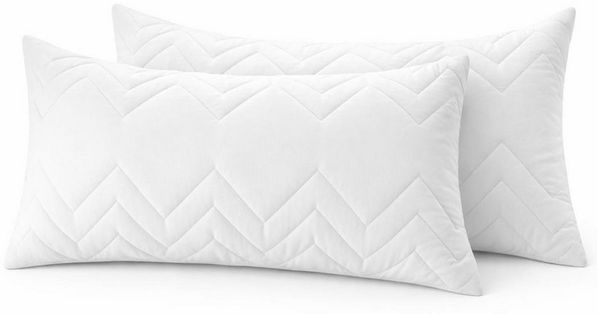 SEI Design Microfaserkissen Kopfkissen Kissen Zierkissen Sofakissen Nackenstützkissen 40x80, Füllung: 100% Mikrofaser, Bezug: 100% Polyester, Seitenschläfer, Rückenschläfer, Bauchschläfer, 2-er SET, Schlafkissen gesteppt mit Reißverschluss Kochfest 95°