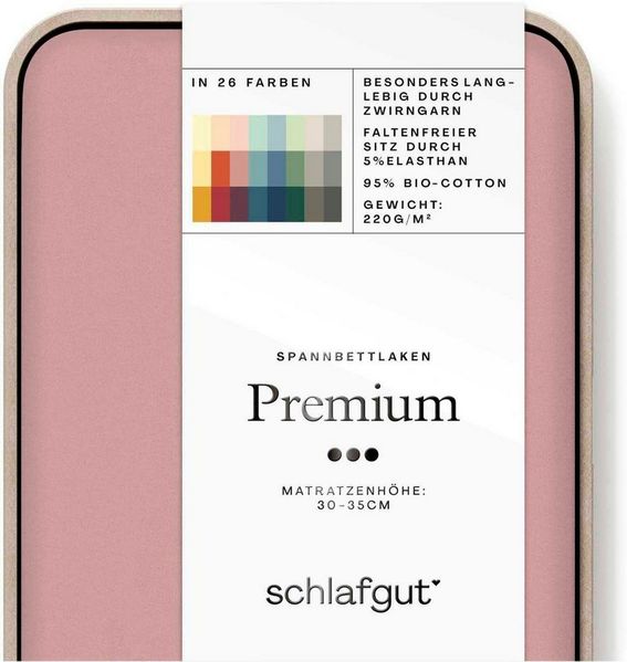 Schlafgut Spannbettlaken Premium, Gummizug: rundum, (1 Stück), Mako-Zwirn-Jersey, Purple Mid, L 140x200 cm - 160x220 cm Bild 2