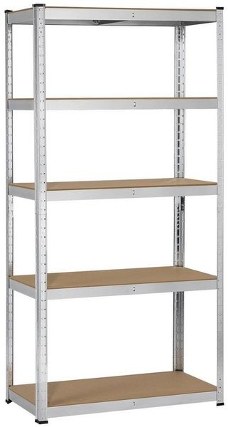 Yaheetech Schwerlastregal, Standregal Lagerregal, verstellbare Regalböden, belastbar bis 875kg, Stahl silber, 90 x 40 x 180cm