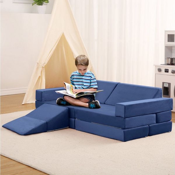 GarveeMore Kindersofa Modulares Kindersofa, 12-teiliges Schaumstoffbausteinsofa