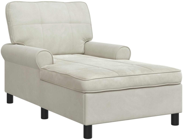vidaXL Lounge-Liege mit Kissen Creme 91 x 157 x 91 cm Samt 42022929