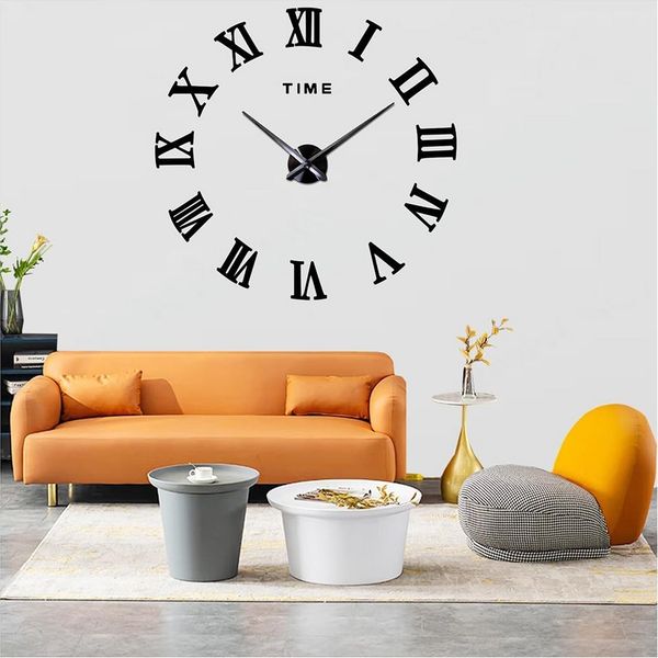 TUWENA Wanduhr DIY Wanduhren Mit 3D Visuelle Aufkleber, Mute große Wanduhr (Modern Design Wanduhren Geeignet für Home Dekoartikel,Büro und Hotel)