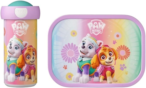 Mepal - Lunch-Set Campus - Lunch-Set für Kinder mit Verschlussbecher & Lunch Box - Lunch-Set für die Schule oder Unterwegs - Spülmaschinenfest & BPA-frei - 300 ml + 750 ml - Paw Patrol Girls