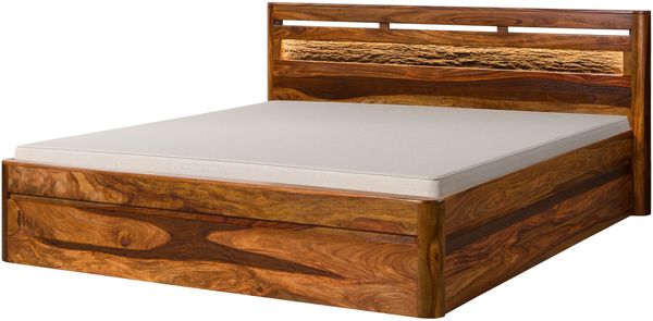 Bett Sheesham 140x200x90 walnuss gewachst TORONTO LUX #262