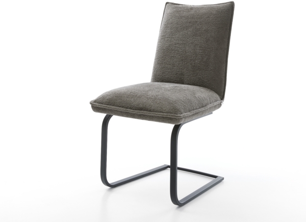 Freischwinger Lelio-Flex Bouclé Soft Schlamm Freischwinger flach Schwarz Taschenfederkern