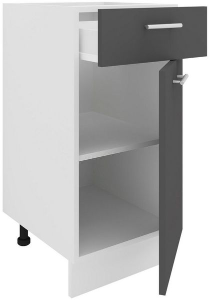 VCM Küchenmöbel Unterschrank Esilo 918681 Weiß / Anthrazit H. 82 x B. 40 x T. 46 cm