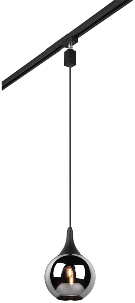 Pendelleuchte LUMINA mit Glasschirm Chrom Ø 18cm für DUOline Schienensystem