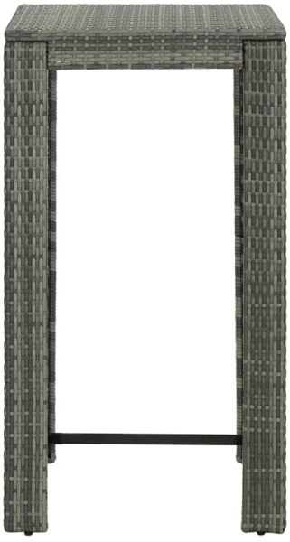vidaXL Garten-Bartisch Grau 60,5x60,5x110,5 cm Poly Rattan 45872