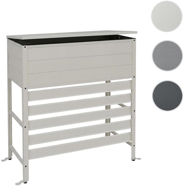 Aluminium Verkleidung für Klimaanlage/Wärmetauscher HWC-P94, Abdeckung Aufbewahrungsbox 110x96x43cm ~ grau-weiß Bild 10