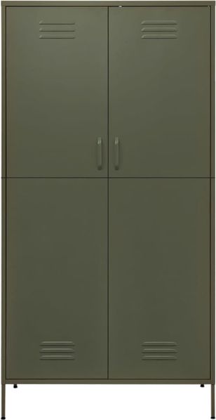 vidaXL Kleiderschrank, Stahl, Olivgrün, 90 x 50 x 180 cm Bild 3