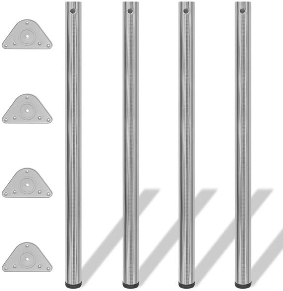 4 höhenverstellbare Tischbeine Nickel gebürstet 1100 mm 242147