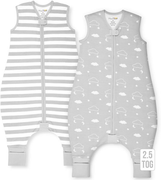 Mama Cheetah Kleinkind-Schlafsack mit Füßen, 3T-4T, 2,5 Tog, Bio-Baumwolle, Baby-Schlafsack mit Beinen, tragbare Decken für Spaziergänger mit 2-Wege-Reißverschluss, Baby-Schlafsack für Mädchen und