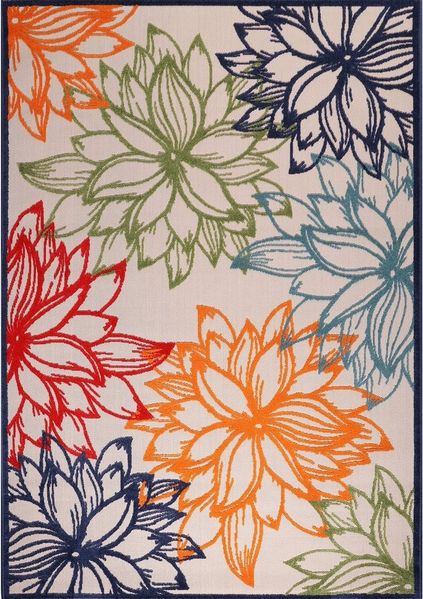 Sanat Teppich Floral 2 Outdoor, rechteckig, Höhe: 6 mm, In- und Outdoor geeignet, Blumen, Balkon, Terrasse, Außenbereich