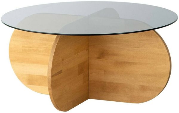 Dmora Wohnzimmertisch Bagolino, Niedriger Wohnzimmertisch, Kaffeeregal, Couchtisch für Sofa, 75x75h35 cm, Eiche