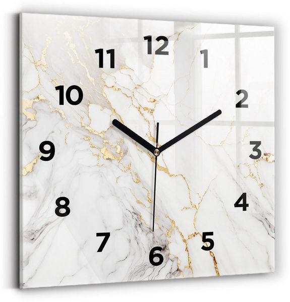 Tulup Wanduhr Glasmarmoruhr Dekorative Rechteckige Uhr aus Gehärtetem Glas