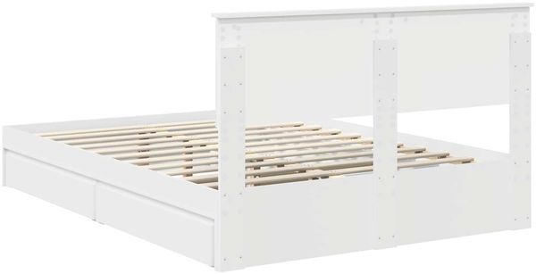 vidaXL Aufbewahrungsbett mit Kopfteil Weiß 140 x 200 cm Holzwerkstoff 3410791 Bild 10