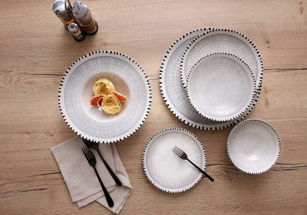 Suppenteller 21cm 6er Set Natura grau