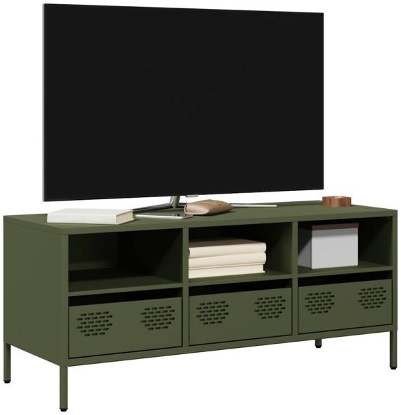 vidaXL TV-Schrank Olivgrün 101,5x39x43,5 cm Kaltgewalzter Stahl 851326