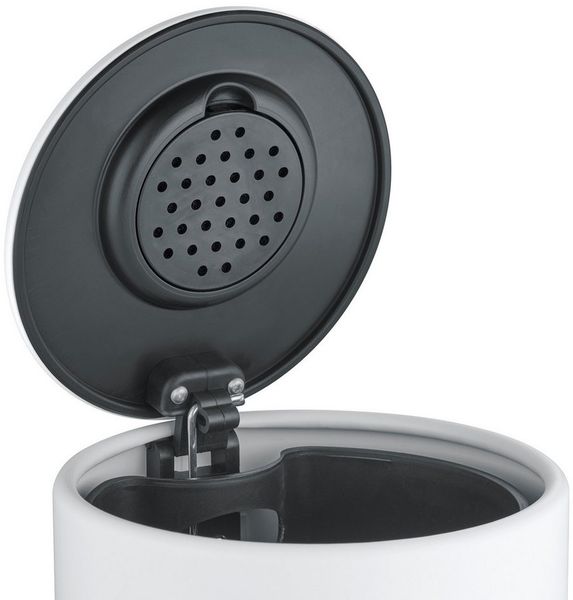 blomus Mülleimer Treteimer -MODO- Abfalleimer, Pedaleimer: moderner Badezimmereimer, 3L Volumen, mit Henkel, Soft-Close System, Kohlefilter