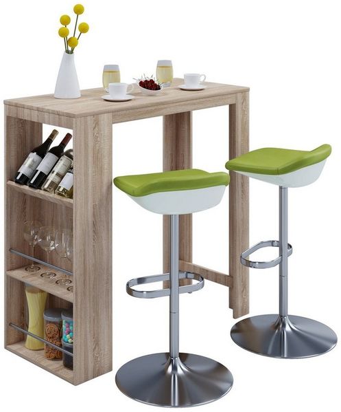 VCM Bartisch Holz Bartisch Tresen Stehtisch Bistrotisch Oktola