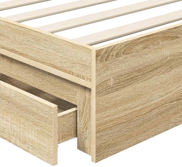 vidaXL Aufbewahrungsbett Sonoma-Eiche 100 x 200 cm Holzwerkstoff 3412716 Bild 11