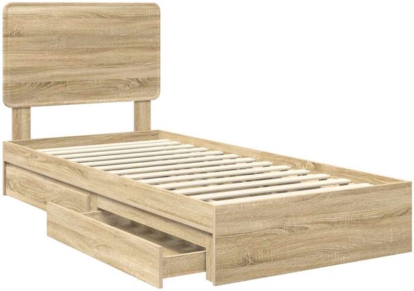 vidaXL Aufbewahrungsbett Sonoma-Eiche 100 x 200 cm Holzwerkstoff 3412716 Bild 5
