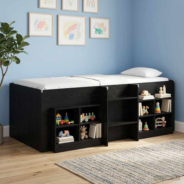 vidaXL Hochbett für Kinder 2 pcs Schwarze Eiche 193 x 96,1 x 68,5 cm 3422588