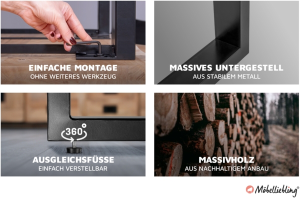 Esstisch Akazie naturfarben 180 x 90 cm X-Holzgestell MURCIA 137800215 Bild 8