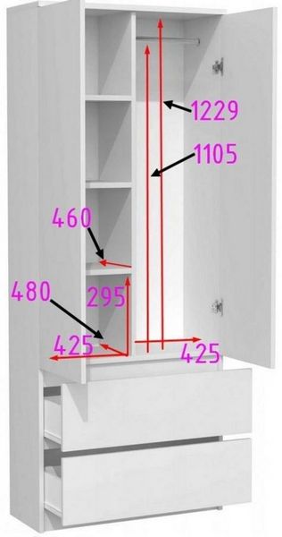Beautysofa Drehtürenschrank Jorn (modernes Schrank) mit Schubladen Bild 3